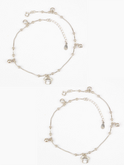 925 Sterling Silver Swirl Anklets