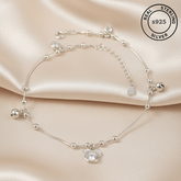 925 Sterling Silver Swirl Anklets(pair)