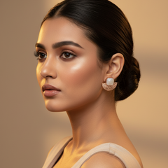 Rosegold Mother Of Pearl Textured studs