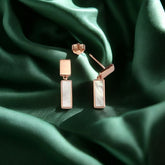Rosegold Mother Of Pearl Rectangular Dangles