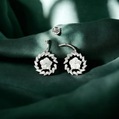 Silver Floral Fusion Danglers