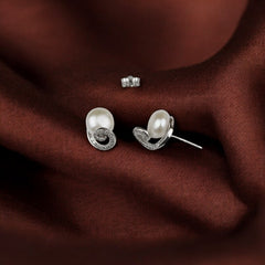 Silver Pearl Studs