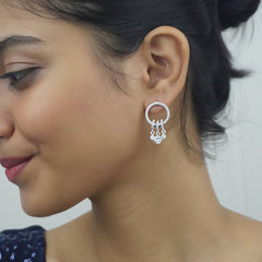 Silver Hanging Charms Earrings