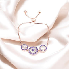 Rosegold 3 Evil Eye bracelet