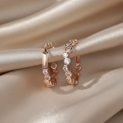 Rosegold Zircon Hoops