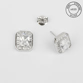 925 Sterling Silver Radiant Sparkle Studs