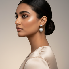 Woman wearing925 Sterling Silver Round Studs