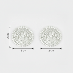 925 Sterling Silver Round Statement Studs