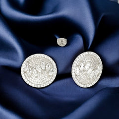 925 Sterling Silver Round Statement Studs