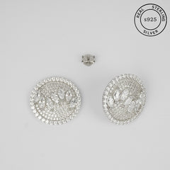 925 Sterling Silver Round Statement Studs