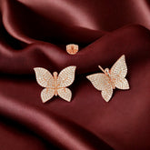 925 Sterling Rosegold Butterfly Earrings