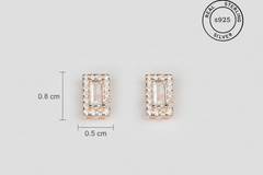 925 Sterling Silver Rosegold Elegance Radiance Studs