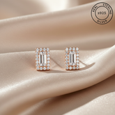 925 Sterling Silver Rosegold Elegance Radiance Studs