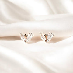 925 Sterling Silver Rosegold Wings Studs