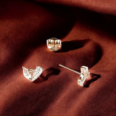 925 Sterling Silver Rosegold Wings Studs