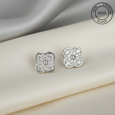 925 Sterling Silver Clover Studs