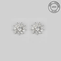 925 Sterling Silver Radiant Blossom Studs