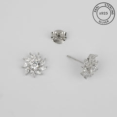 925 Sterling Silver Radiant Blossom Studs