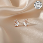 925 Sterling Silver Rosegold Celestial Spark Studs