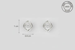 925 Sterling Silver Luxe Radiance Studs featuring 'Real 925 Sterling Silver' stamp.