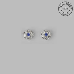 925 Sterling Silver Elegant Sapphire Studs
