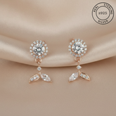 925 Sterling Silver Rosegold Blooming Elegance Dangles
featuring 'Real Sterling Silver' stamp.