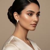 925 Sterling Silver White Enamel C Shaped Hoops