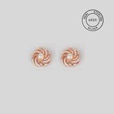 925 Sterling Silver Rose Gold Swirl Studs