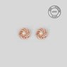 925 Sterling Silver Rose Gold Swirl Studs