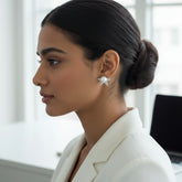 925 Sterling Silver Celestial Pearl Star Studs