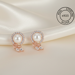 925 Sterling Silver Blush Bloom Pearl Studs