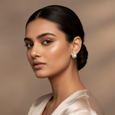 925 Sterling Silver Blush Bloom Pearl Studs (Silver)