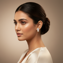 925 Sterling Silver Crown Pearl Studs