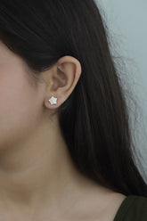 925 Sterling Silver Rosegold Twinkling Star Studs