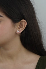 925 Sterling Silver Rosegold Wings Studs