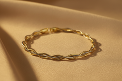 925 Sterling Silver Dual Tone Twist Bracelet