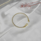 925 Sterling Silver Golden Twist Elegance Bracelet