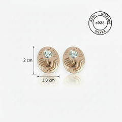 925 Sterling Silver Lace Bloom Studs (Rosegold)