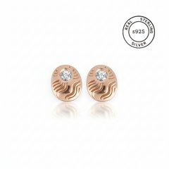 925 Sterling Silver Lace Bloom Studs (Rosegold)