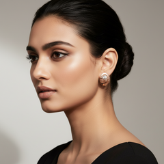 925 Sterling Silver Lace Bloom Studs (Rosegold)