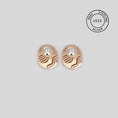 925 Sterling Silver Lace Bloom Studs (Rosegold)