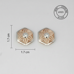 925 Sterling Silver Bloom Mesh Studs (Rosegold)