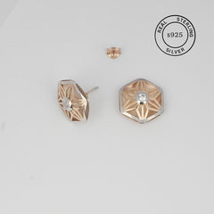 925 Sterling Silver Bloom Mesh Studs (Rosegold)