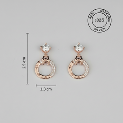 925 Sterling Silver Luna Loop Dangles (Rosegold)