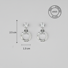 925 Sterling Silver Luna Loop Dangles (Silver)