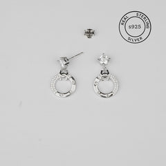 925 Sterling Silver Luna Loop Dangles (Silver)