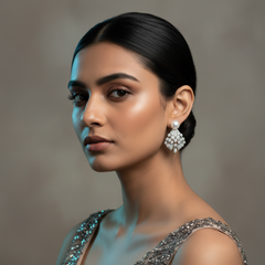 925 Sterling Silver Queens Elegance Studs