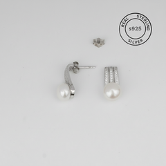 925 Sterling Silver Minimal Pearl Drop Earrings