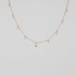 925 Sterling Silver Rosegold Twinkle Trail Necklace