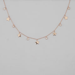 925 Sterling Silver Rosegold Celestial Edge Necklace